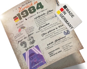 Besondere Geburtstagskarte 40 Inkl. Umschlag | 1984 Jahrgang Geschenk | Karte 40 Geburtstag Frau