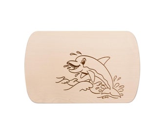 Frühstücksbrettchen DINO Dinosaurier Wunschbeschriftung Holzbrett Brett 22x12cm