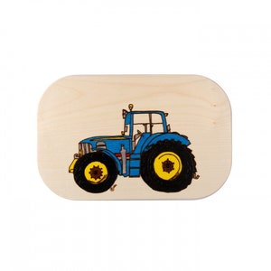 Petit-déjeuner Planche tracteur 002 tracteur planche bois avec nom Vesper croute Jause