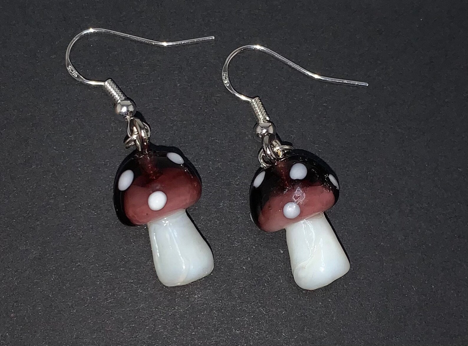 Cute Mushroom Dangle Earrings Hand Made Fungi Earrings Etsy