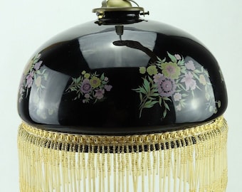 Lampa wisząca w stylu vintage z frędzlami z koralików, lampa sufitowa w kształcie grzybka z lat 70., żyrandol z lat 70., lampa w stylu vintage, żyrandol w stylu vintage, rzadka lampa sufitowa