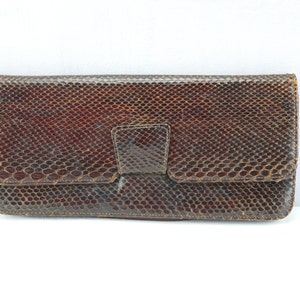 Cartera de cuero vintage, clutch antiguo de cuero genuino, regalo para mujer, clutch marrón elegante, idea de regalo