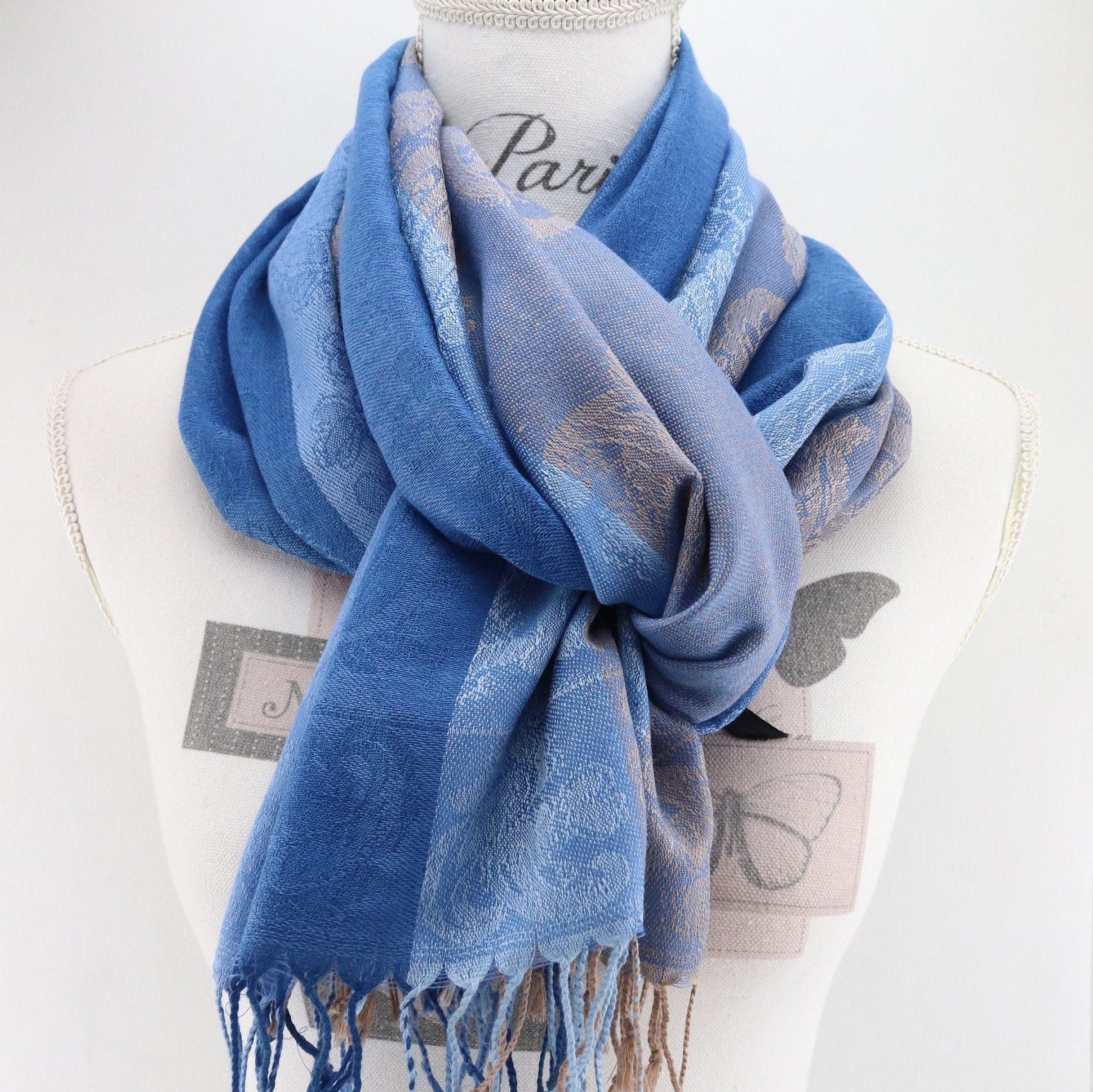 FOULARD vintage Nathalie ANDERSEN 76 x 76cm fleur
