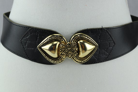 Vintage 80s Leather Belt, Old Cowhide Split Leather Belt  display picture 3