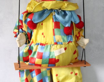 Poupée clown vintage sur balançoire – Décoration suspendue - Décoration
