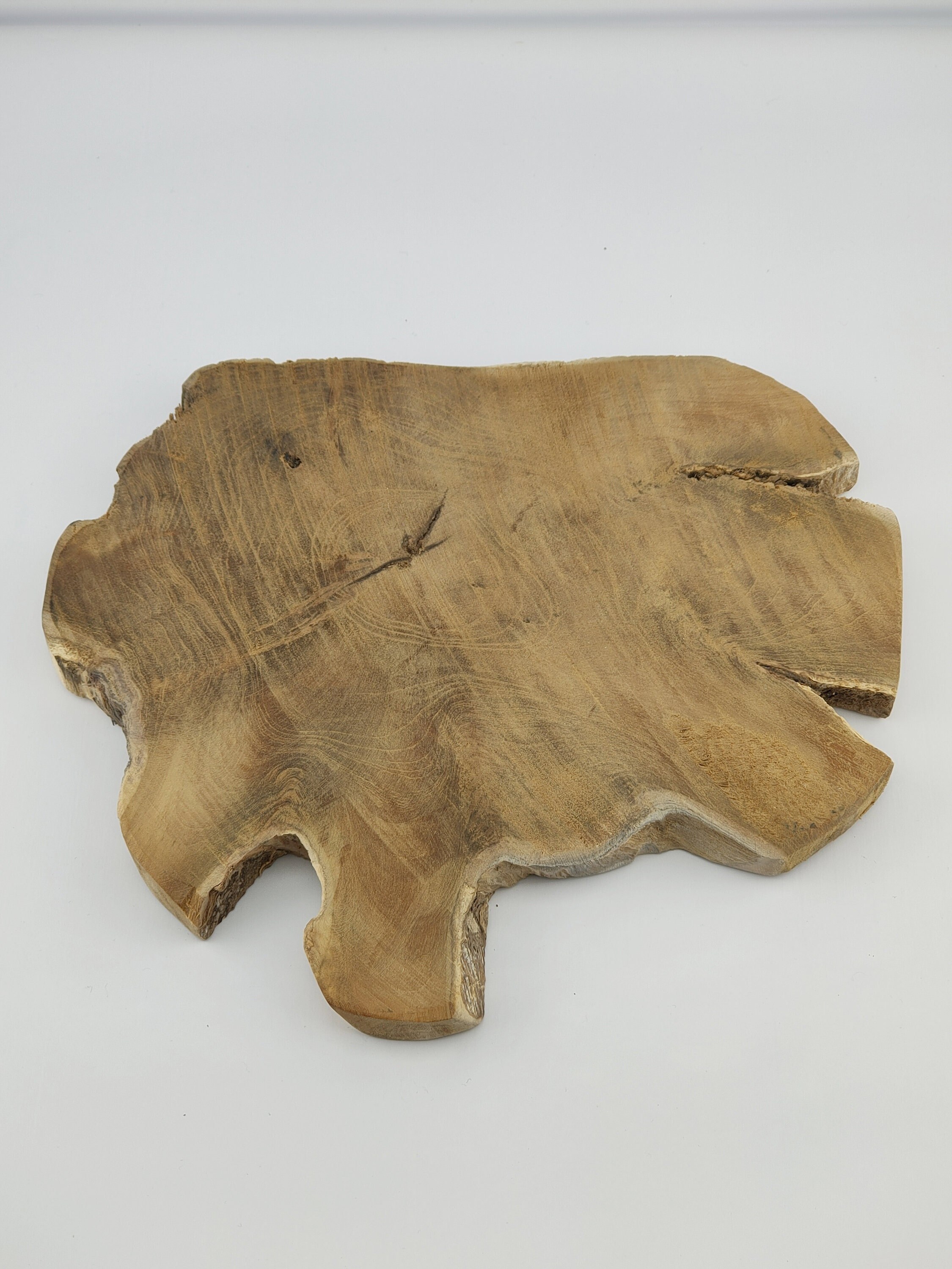 Planche à Découper en Bois Brut de Teck, Planche Présentation Service