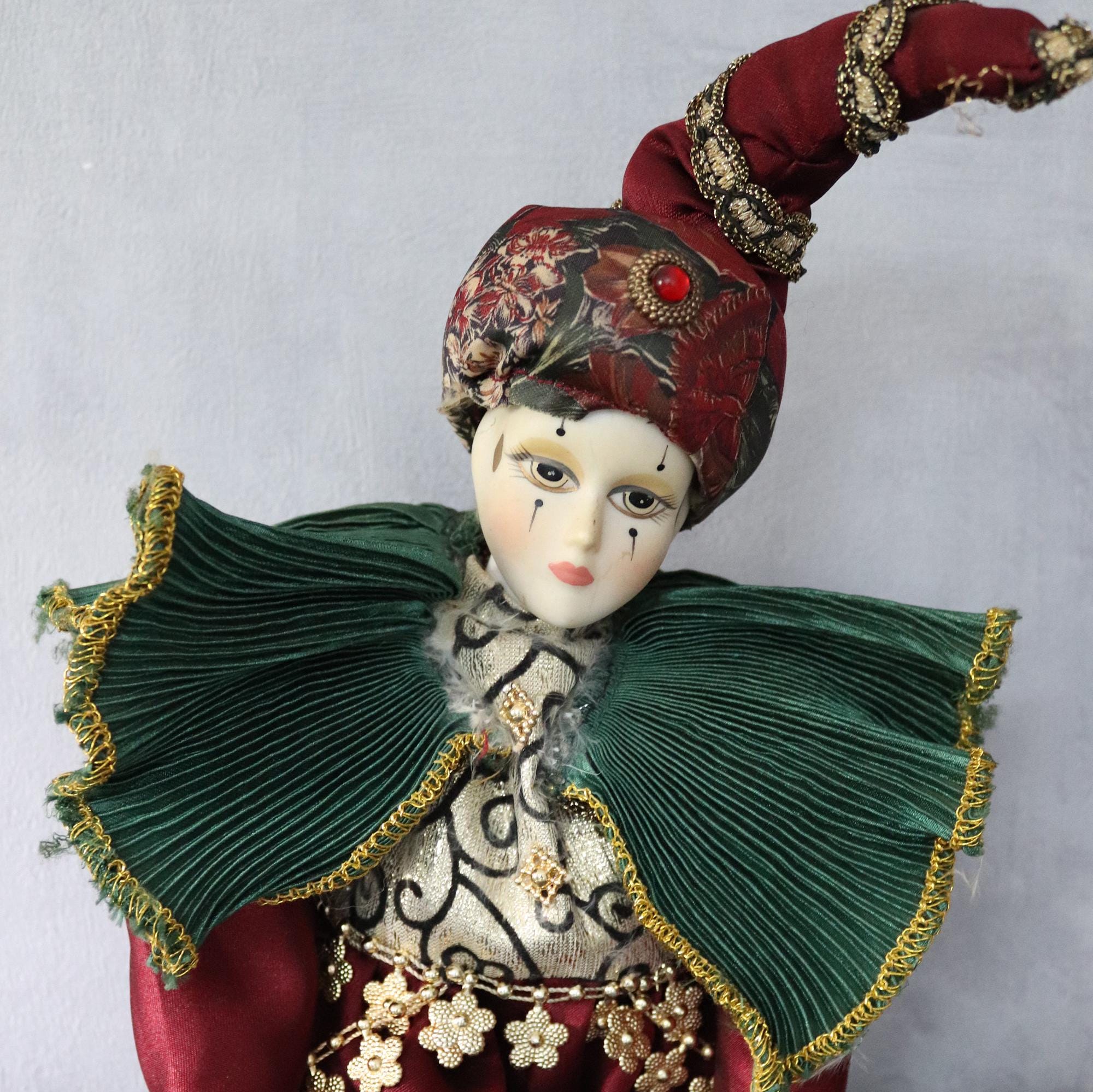 Large Vintage Porcelain HARLEQUIN, Antique Large Porcelain