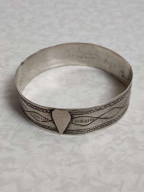 Bracelet artisanal berbère touareg vintage en arg… - image 3
