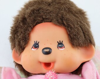 Peluche kiki le vrai singe rose fushia vintage - Jeux & Jouets