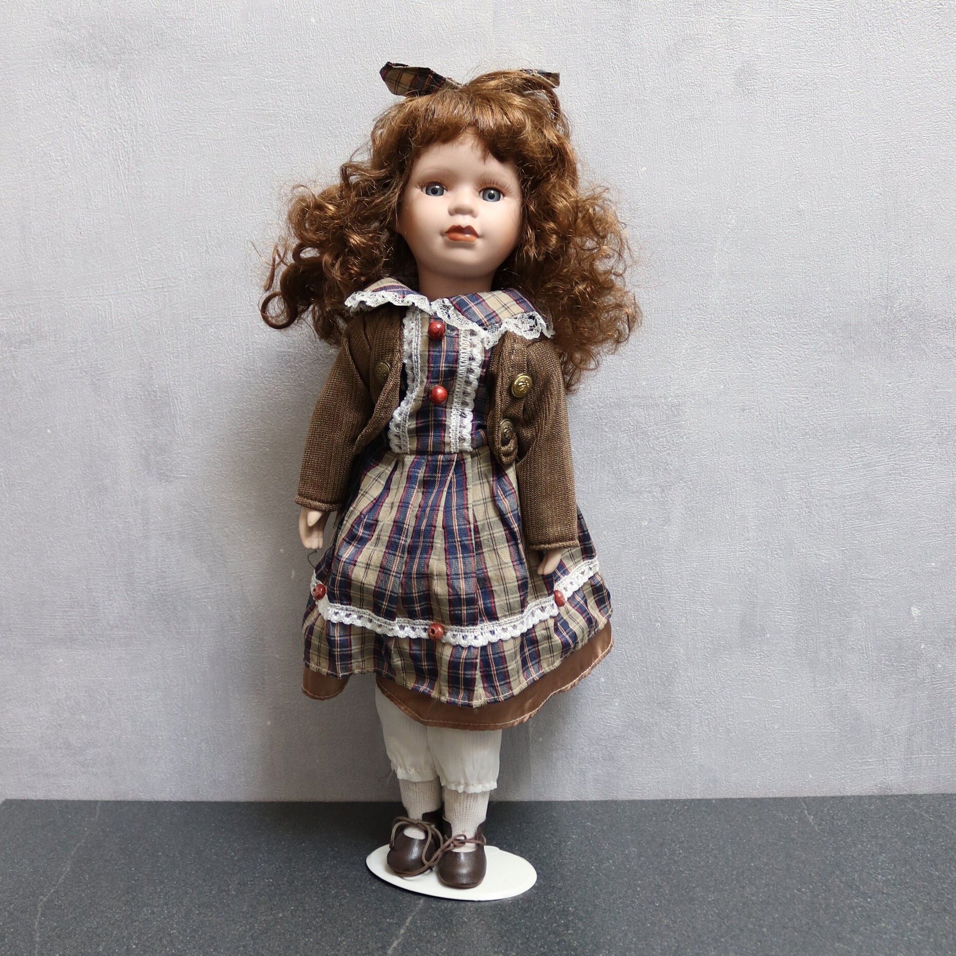 Vintage Porcelain Doll, Antique Large Collectible Porcelain Doll