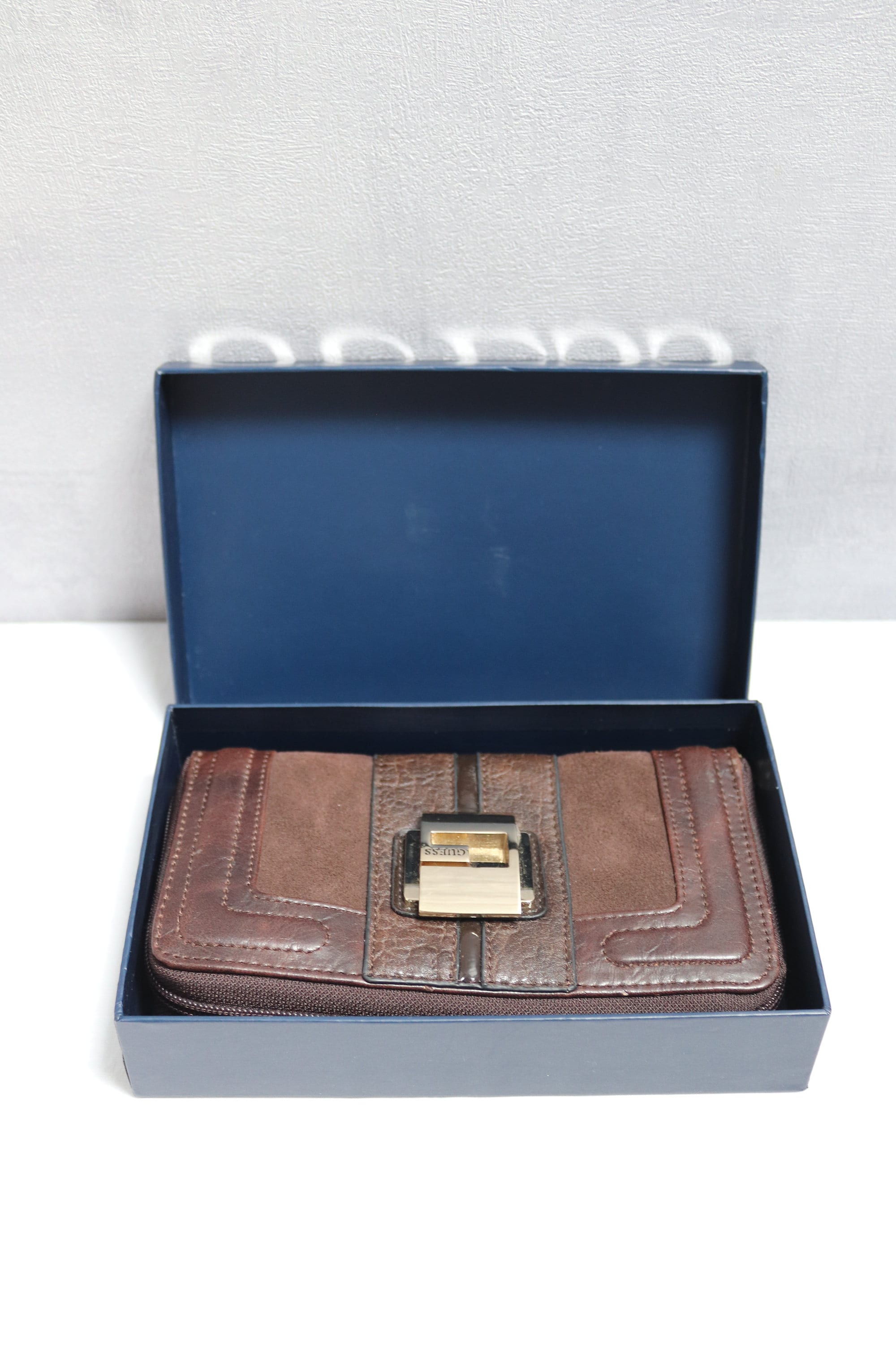 Fendi Shadow Card Holder - Blue leather money clip