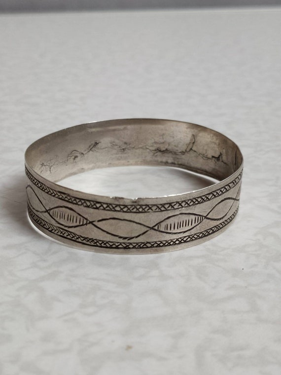 Bracelet artisanal berbère touareg vintage en arg… - image 10