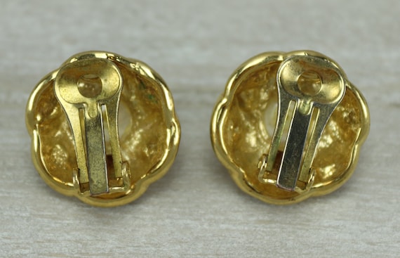 Boucles D'oreilles Anciennes Clips – Métal Argenté – Jaune – Créateur