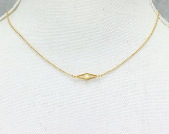 Collier en plaqué or avec perle vintage, collier pour femme, cadeau femme Saint-Valentin, cadeau pour elle, collier en perles, collier chic