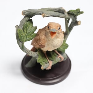 The Country Bird Collection statuette Le ROSSIGNOL peinte à la main, The Nightingale oiseau de collection année 2002, figurine oiseau