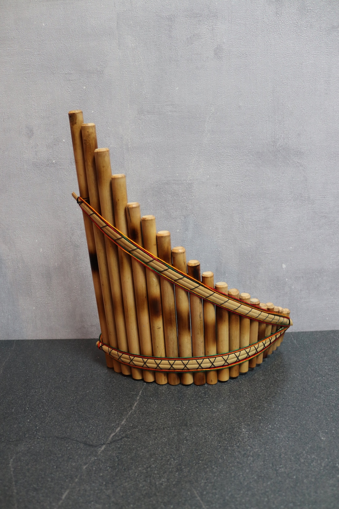 Vintage Bamboo Pan Flute 20 Tubes, Old Large Bamboo Flute, Musical