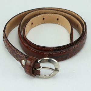 Ceinture marron en véritable cuir, ancienne ceinture en cuir marron, ceinture unisexe, ceinture cuir marron, ceinture marron, belle ceinture