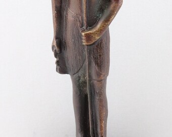 Duo De Statuettes Reproduction Bronze : Reine Nefertiti Et Anubis - Édition Atlas - Occasion Bon état