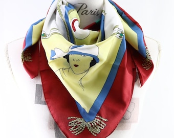 foulard écharpe en soie pour femme CB FOULARDS FRANCE 2216 Taille 40 cm