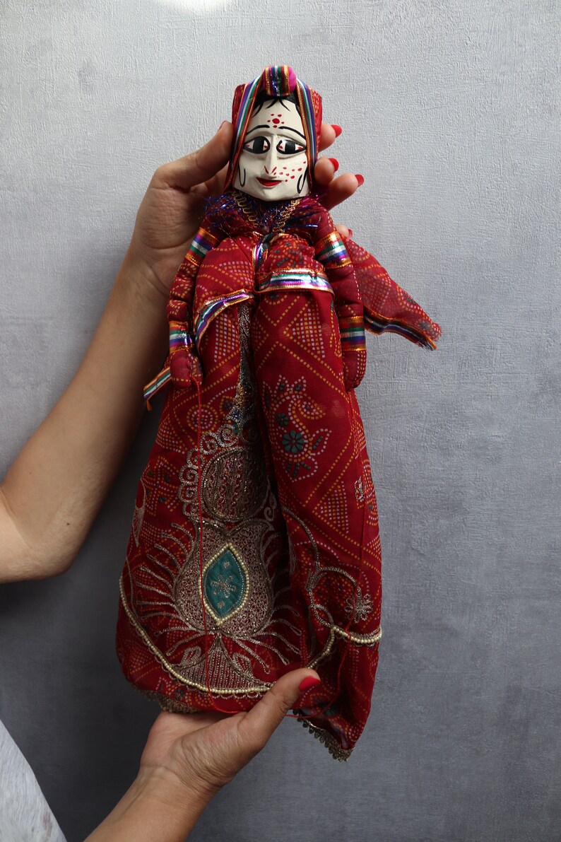 Indian Puppet From Rajasthan, Traditional Hindu String Puppets, Vintage