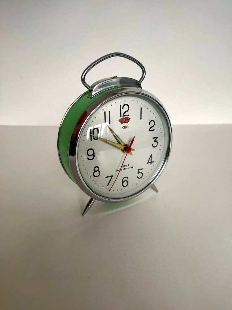Vintage Mechanical Alarm Clock Shuangling Double Rhomb Etsy