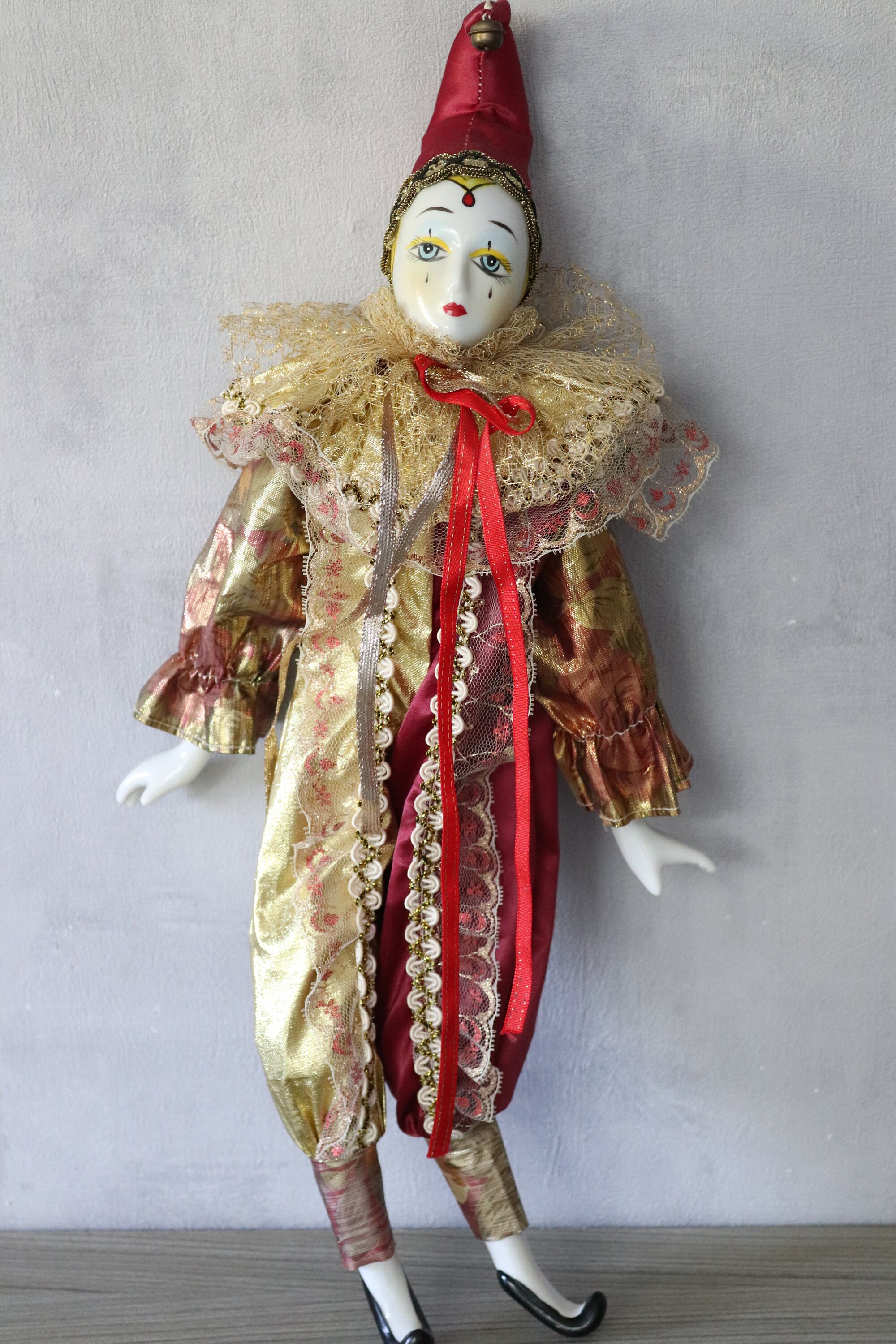 安い割引 Vintage Collectible Antique Doll, Pierrot Porcelain その他