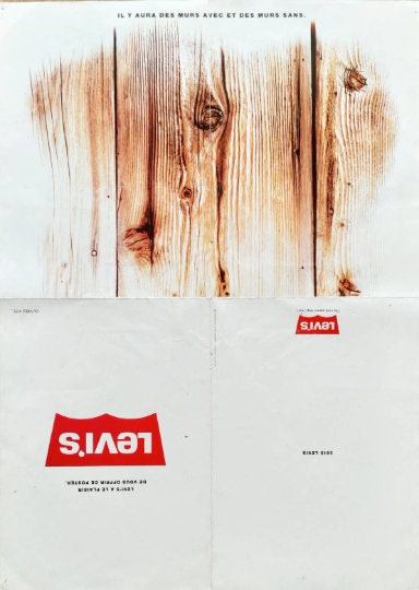 Levi's Jeans Advertising Poster From the 90s, Rare and Levi's Jeans Advertising Poster From the 90s, Rare and