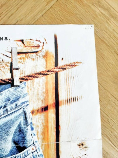 Levi's Jeans Advertising Poster From the 90s, Rare and Levi's Jeans Advertising Poster From the 90s, Rare and