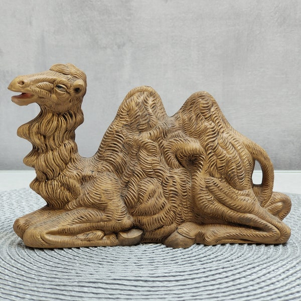 Chameau décoratif vintage ancien en résine, statuette figurine de chameau pour décoration, chameau en résine dure, décoration animale