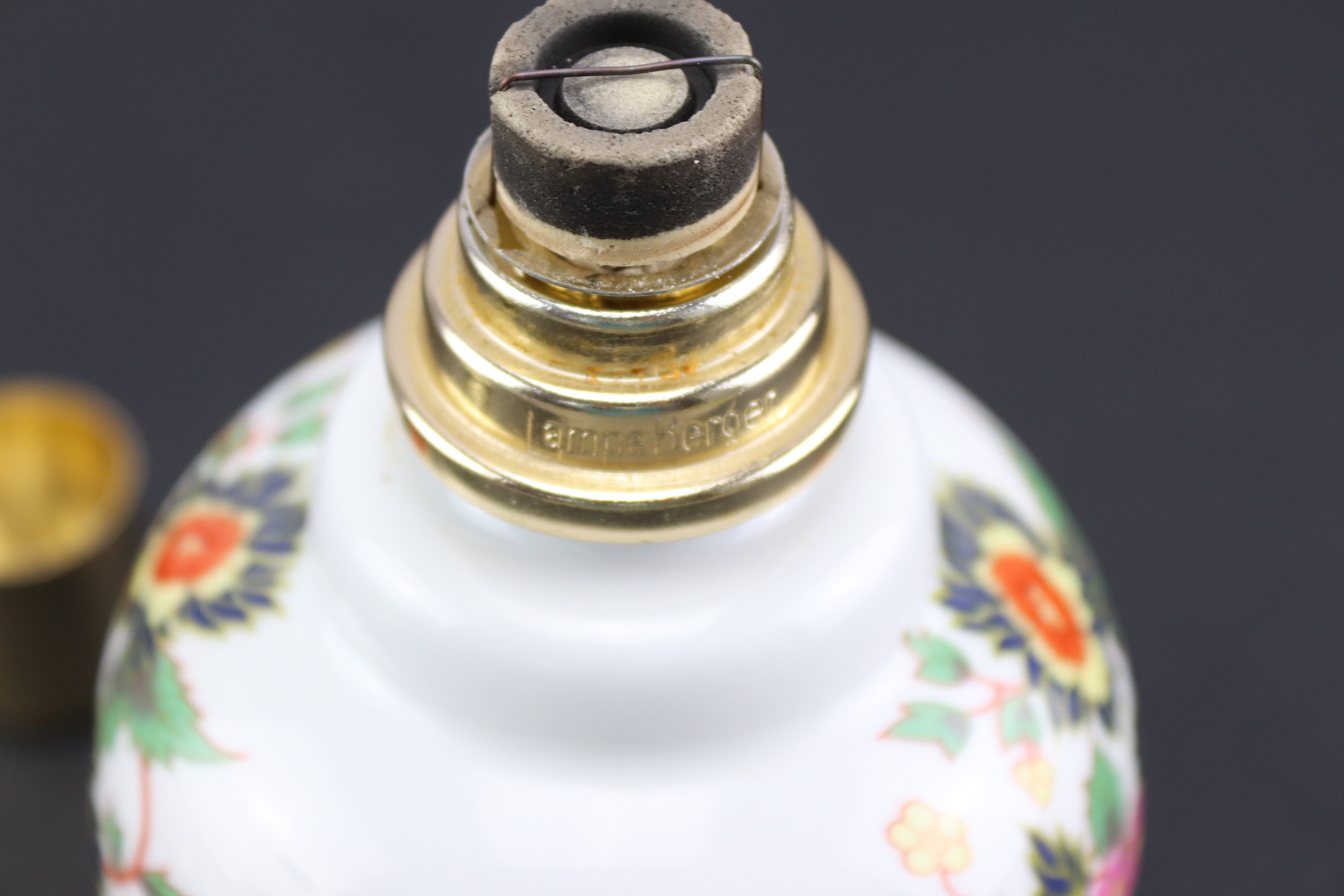 Lampe à Parfum Vintage Berger En Faïence - Décor Floral, Diffuseur Percé - Occasion Excellent état (France)