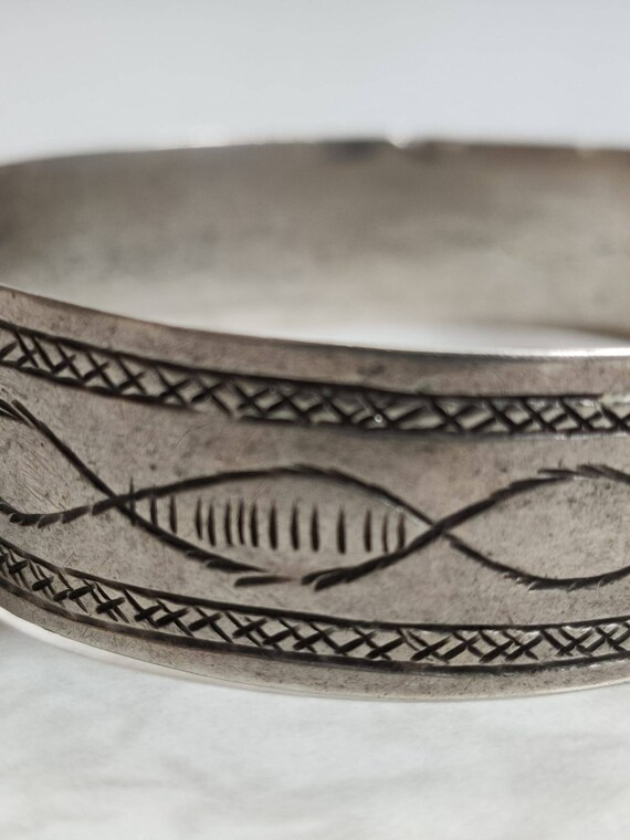 Bracelet artisanal berbère touareg vintage en arg… - image 5