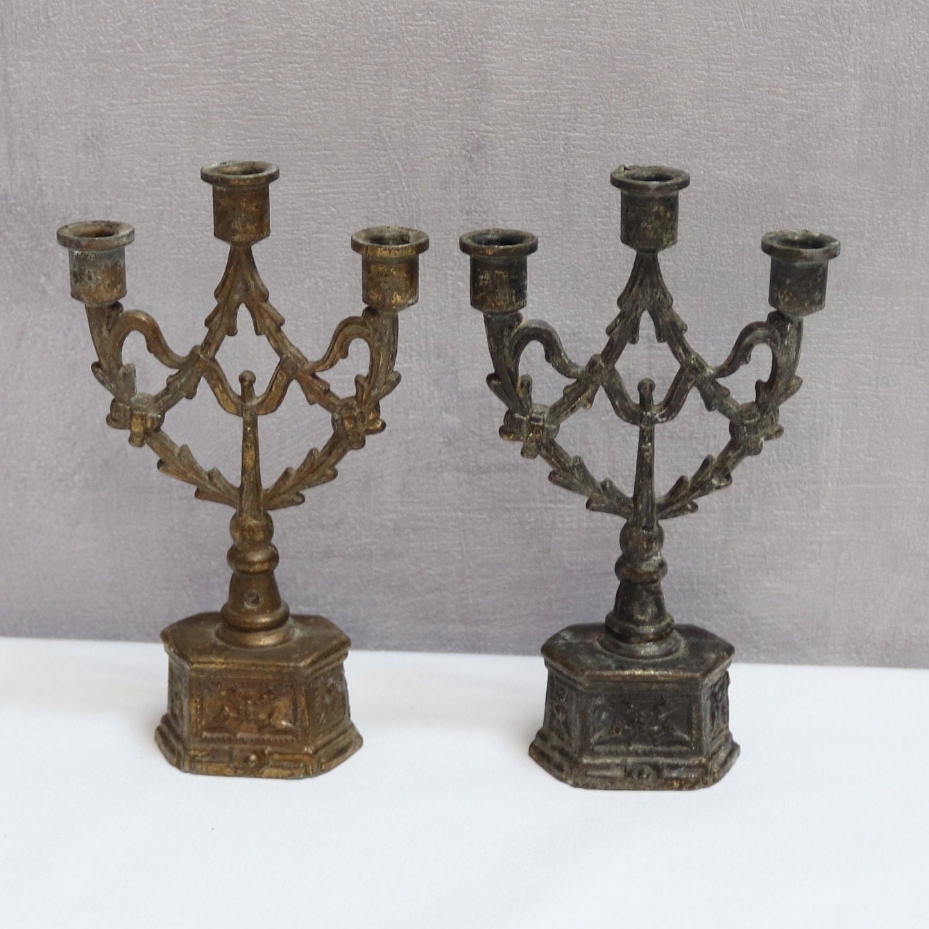 Bougeoir à 5 branches en métal argenté style Louis xv (1 Bougeoir à 5 branches en métal argenté style Louis xv (1