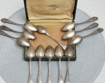 CHABRIER Joyero cucharas de postre plateadas, cucharas de postre, decoración de mesa, accesorios de cocina, cuchara vintage