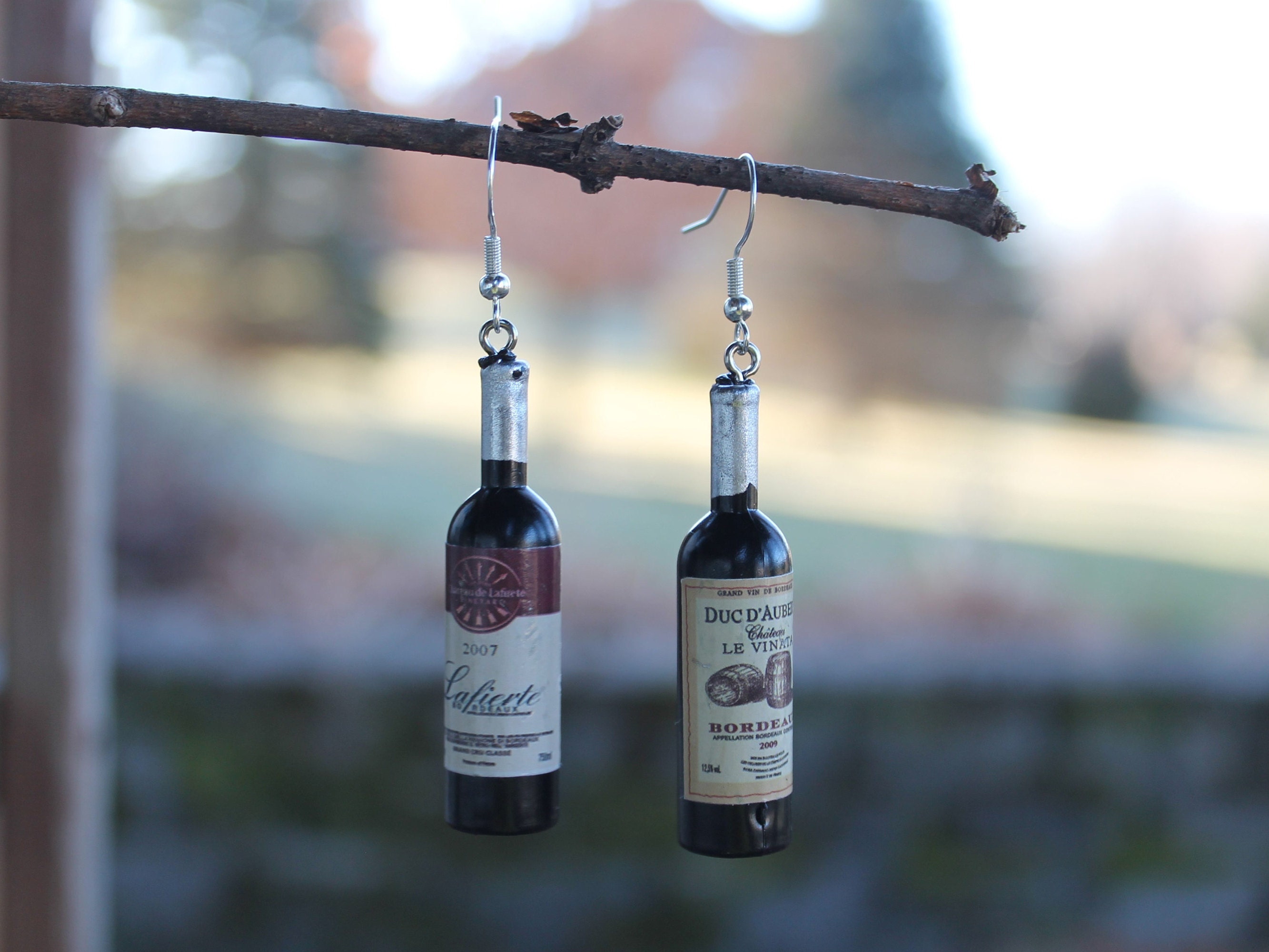 Wine bottle earrings Etsy