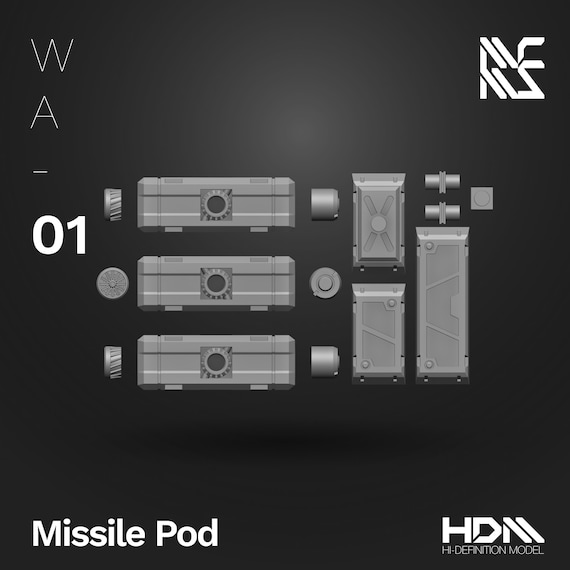 HDM Missile Pod Set for 1/144 & 1/100 Scale Mecha Model Kits - Etsy