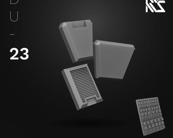 May include: A set of three gray plastic molds for creating square shapes. The molds are arranged in a triangular shape. The molds are labeled "Square Mold" and "HDM HI-DEFINITION MODEL".