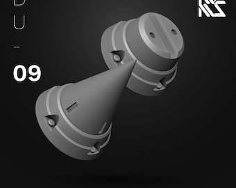May include: A set of two gray plastic spikes with a pointed tip and a circular base. The spikes are connected by a cone-shaped piece. The image includes the text "Spike Set" and "HDM HI-DEFINITION MODEL".