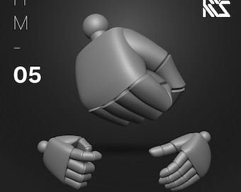 HDM V-Type Hands for 1/144 & 1/100 Scale Vintage or Retro Styled Mecha Model Kits