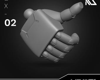 HDM+EX Round Finger Type Hands (Set B: Saber Holding, Open, and Trigger Finger Hands) for 1/144 & 1/100 Scale Mecha Model Kits