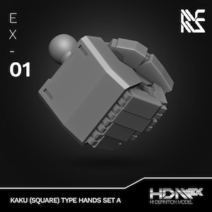 Mani di tipo dito quadrato HDM+EX (set A: pugni, dito a scatto e mani aperte) per kit di modelli Mecha in scala 1/144 e 1/100