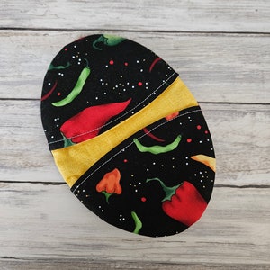 Single or Set of 2 Mini Finger Oven Mitts, Mini Mitts, Mini Potholder, Microwave potholder, fingertip potholder, great gift, peppers/yellow