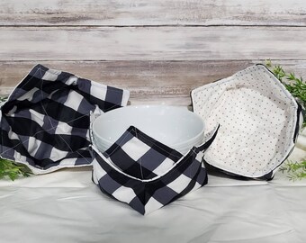 Reversible Microwave Bowl Cozy: Buffalo Plaid Hot Pad