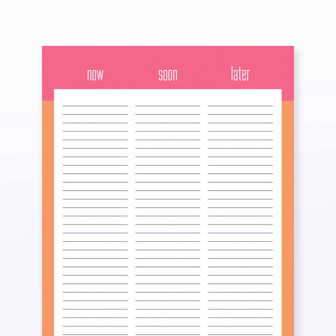 Lined Organizational Notepad | 3-column To-do List | Color Block ...