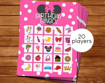 Minnie Mouse Bingo Game Printable 30 Different Cards - Etsy