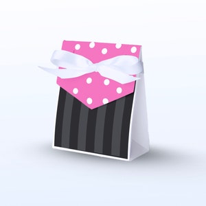 Minnie Mouse Favor Bags | Adorable Paper Party Favor Box  | Set of 10