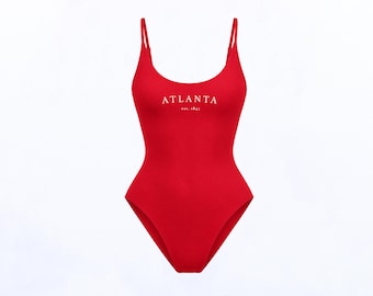 Body para el día del partido de los Atlanta Falcons / Body elástico suave para mujer de los Atlanta Falcons y los Atlanta Hawks (estampado serigrafiado)