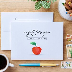 Cadeau-envelop voor leraar | Makkelijke en schattige envelop voor contant geld/cadeaubon