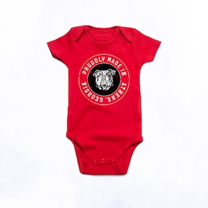 Georgia &quot;Made in Athens&quot; Onesie | Picture Perfect Game Day Outfit for Baby Girl | Baby Shower Gift