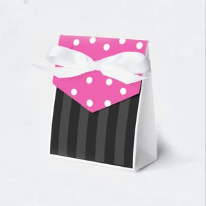 Set of 10 | Minnie Mouse Favor Boxes | Paper Tent Box for Birthday Party Guests