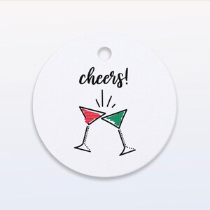 Salute! Etichetta regalo rotonda da 2 pollici